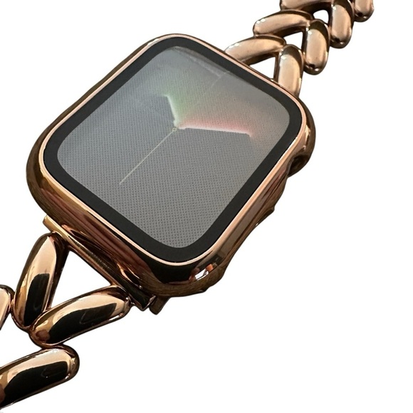 Chevron Bracelet Apple Watch Band, Rose Gold, Pink Sky - Picture 5 of 10